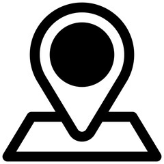 Address. Outlined stroke vector icon with black-filled details.