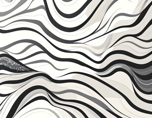 Abstract black and white waves creating fluid motion