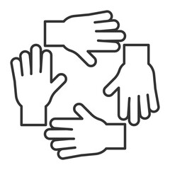 Teamwork Outline Icon Element For Design