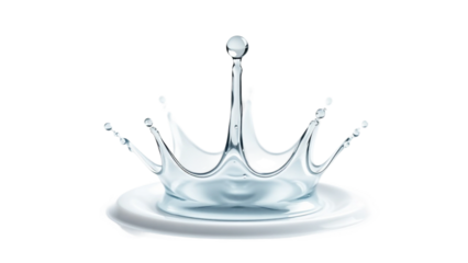Crystal Clear Water Droplet Captured in Mid-Air Against a Stark White Background, Symbolizing Purity and Refreshment