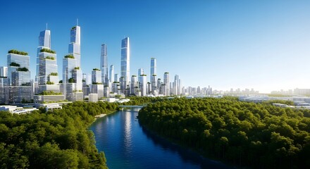 Obraz premium Vision of a Sustainable Futuristic Eco-City