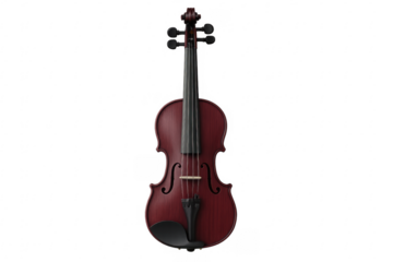 Red violin isolated on transparent background, perfect for music-related projects