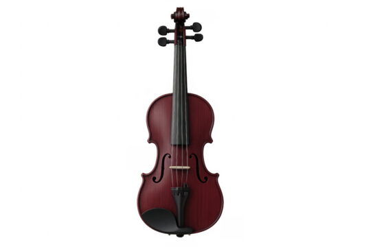 Red violin isolated on transparent background, perfect for music-related projects