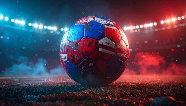 soccer ball on stadium