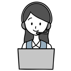 笑顔のコールセンターの女性