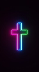 Obraz premium Neon Faith's Embrace