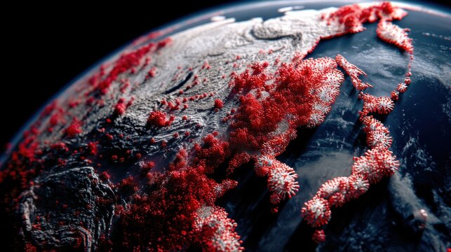 virus outbreak earth map view - Powered by Adobe