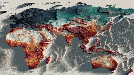 textured earth map global view