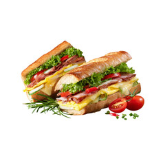 Delicious Ham and Egg Sandwich on a Crusty Baguette