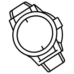 wristwatch line art vector illustration  
