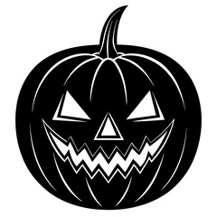 Halloween pumpkin face silhouette vector illustration  