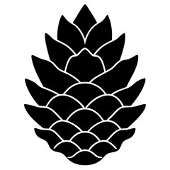 Obraz premium Pinecone vector icon silhouette vector illustration 