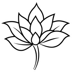 Flower with petals line art vector illustration 