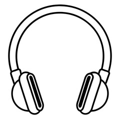 Headphone line art vector illustration 