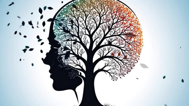 Human mind tree illustration