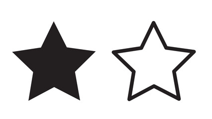 Obraz premium Black And White Star Vector Icon on White