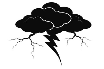lightning storm silhouette illustration