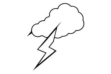 line art lightning storm silhouette illustration