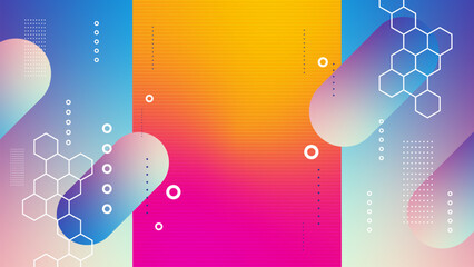 Science chemical technology capsule banner design. Abstract poster pills concept. Drug frame vibrant gradient background
