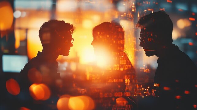 Abstract conceptualization of collaborative teamwork in an urban environment - Powered by Adobe