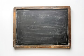 Fototapeta premium Vibrant Color Picture of Top View of Blackboard Isolated on White