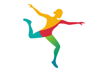 Fototapeta premium Ice skater spinning silhouette illustration