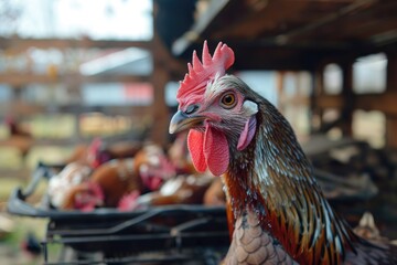 Birds in the Chicken Coop Turkey and Chicken Agriculture Chicken Closeup