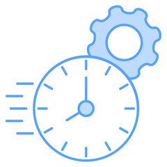 Efficiency Blue And White Color Icon Element For Design