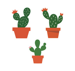 Abstract cactus in pot sets