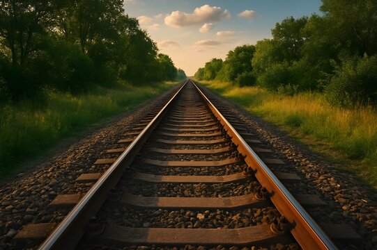 railway tracks disappearing into distance
