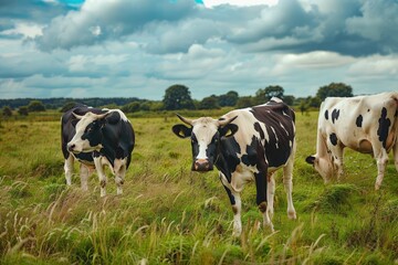 Fototapeta premium Premium Quality Image of Cows Grazing in the Field of a Countryside