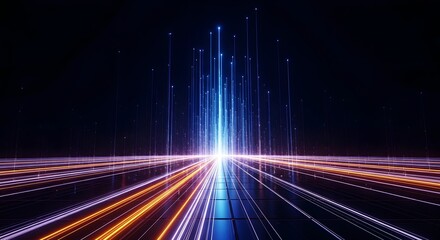 Abstract Light Streaks and Glowing Beams image photo