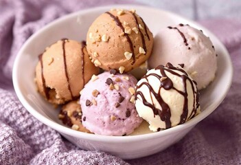 ice cream balls in a bowl