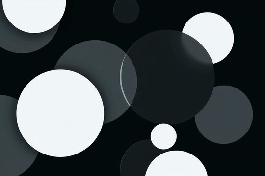 Black White Gray Circular Overlay Pattern, Minimalist Geometric Decorative Background, Design Material/Web Interface/Art Decoration