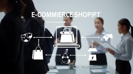 Ecommerce Business Team Meeting Modern Office - Powered by Adobe