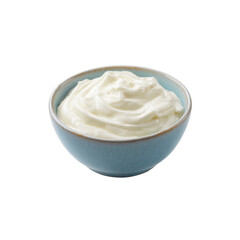 Creamy White Yogurt in a Light Blue Bowl