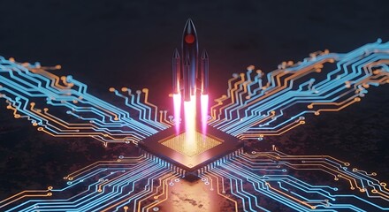 Rocket Launching from CPU with Circuit Board Trails