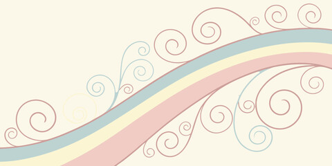 Whimsical pastel rainbow swirls evoke joy and gentle wonder, perfect for creative projects.