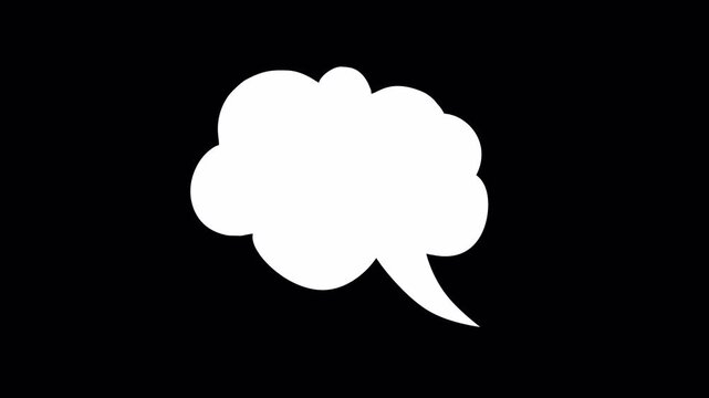 Animation of Thinking cartoon cloud. 4k video with alpha channel