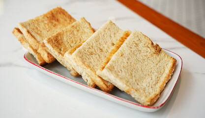 Roti Bakar Selai Srikaya, toasted brioche loaf with kaya jam