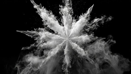 Abstract explosion of white powder