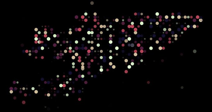 Particles Shaping Dynamic Video Outline of Kyrgyzstan Map