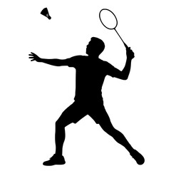 badminton player silhouette vector illustration