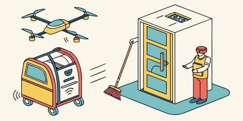 Isometric Future Home Delivery