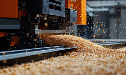 Optimizing agricultural harvesting data analytics precision farming modern equipment indoor facility close-up view enhanced efficiency