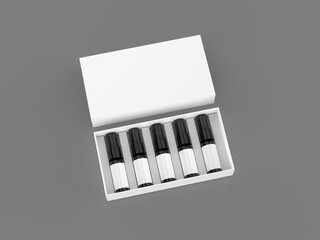 Perfume gift box blank template, 3d illustration.