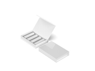 Perfume gift box blank template, 3d illustration.