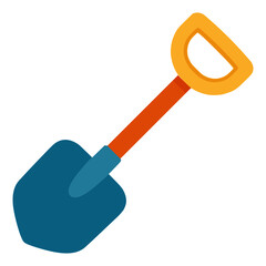 sand shovel tool equipment flat color vector illustration template design