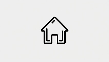 Minimalist line icon of a home screen button on a white background.