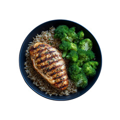 Grilled Chicken Breast with Brown Rice and Broccoli - Healthy Meal